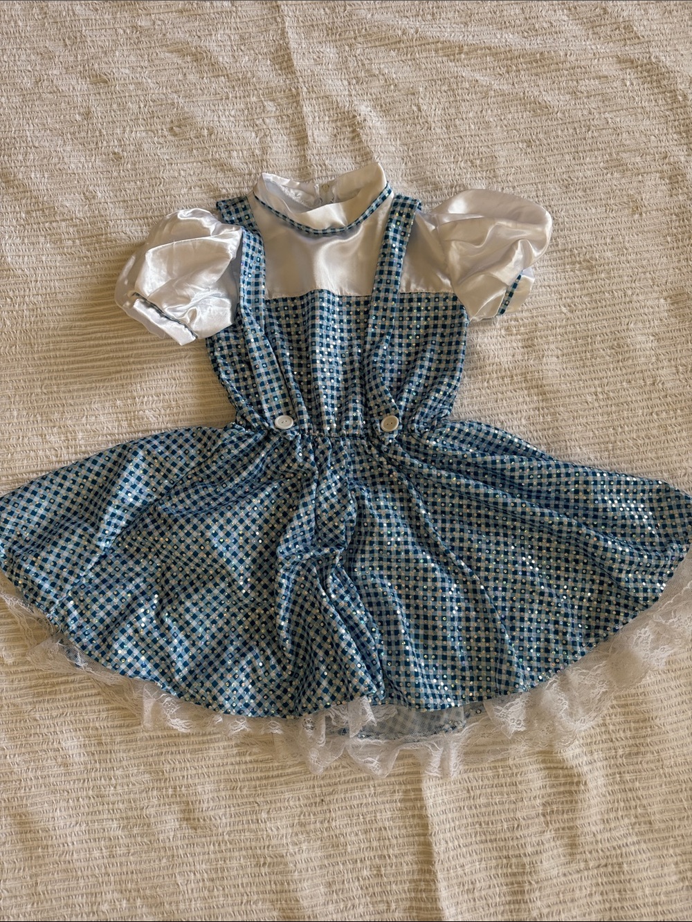 Girls Dorothy Wizard of Oz Sequin Dress Costume sz M